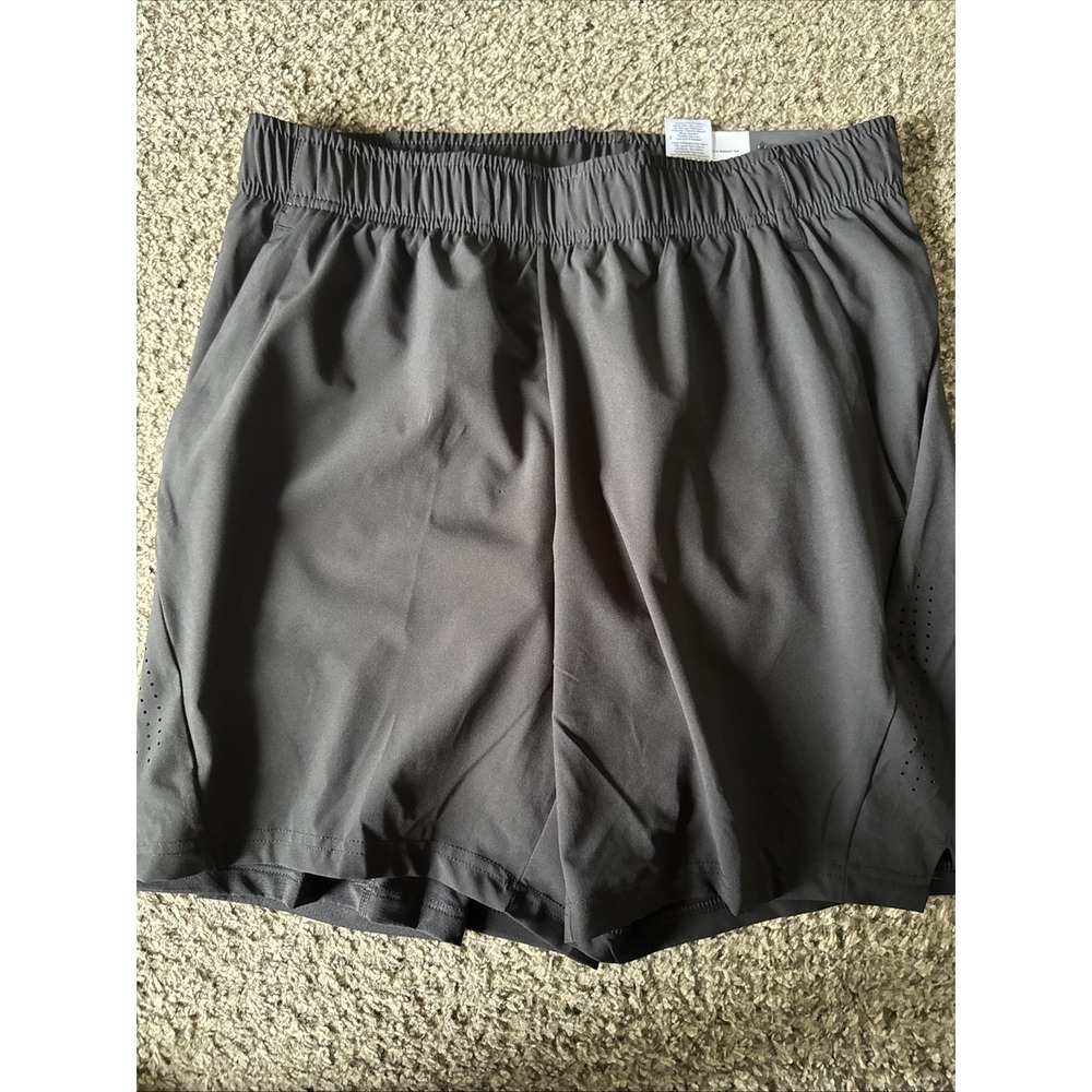 Athletic Works unisex Black Drawstring Athletic Shorts Pockets Stretch M - Picture 2 of 6